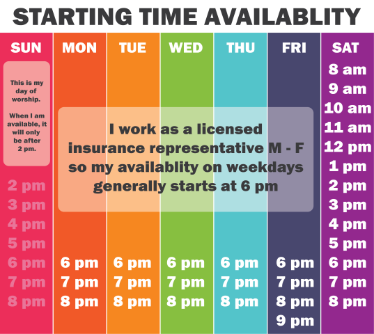 Generally Available Start Times
